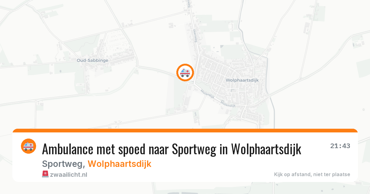 Ambulance met spoed naar Sportweg in Wolphaartsdijk — 8 mei 2026