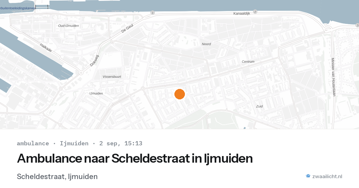 Ambulance naar Scheldestraat in Ijmuiden — 2 sep 2026