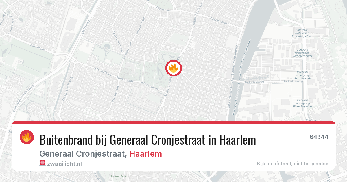 Buitenbrand bij Generaal Cronjestraat in Haarlem — 10 aug 2026