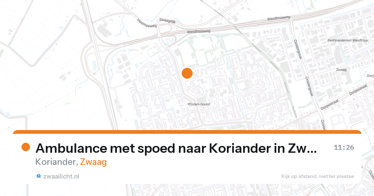 Ambulance met spoed naar Koriander in Zwaag — 26 aug 2026