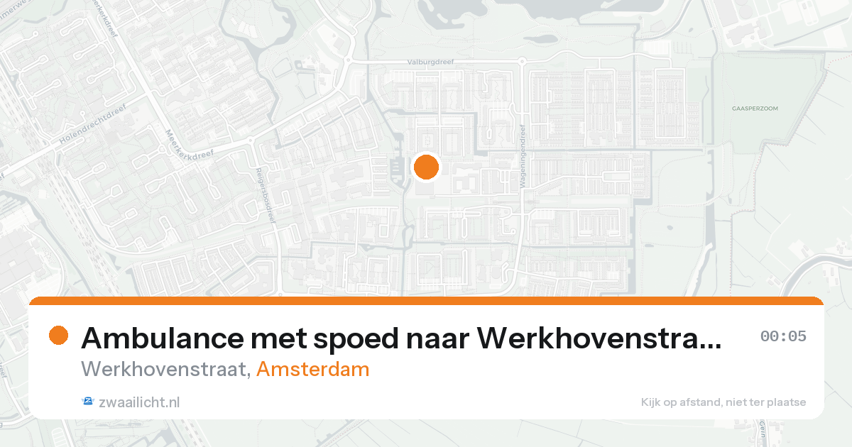 Ambulance met spoed naar Werkhovenstraat in Amsterdam — 25 aug 2026