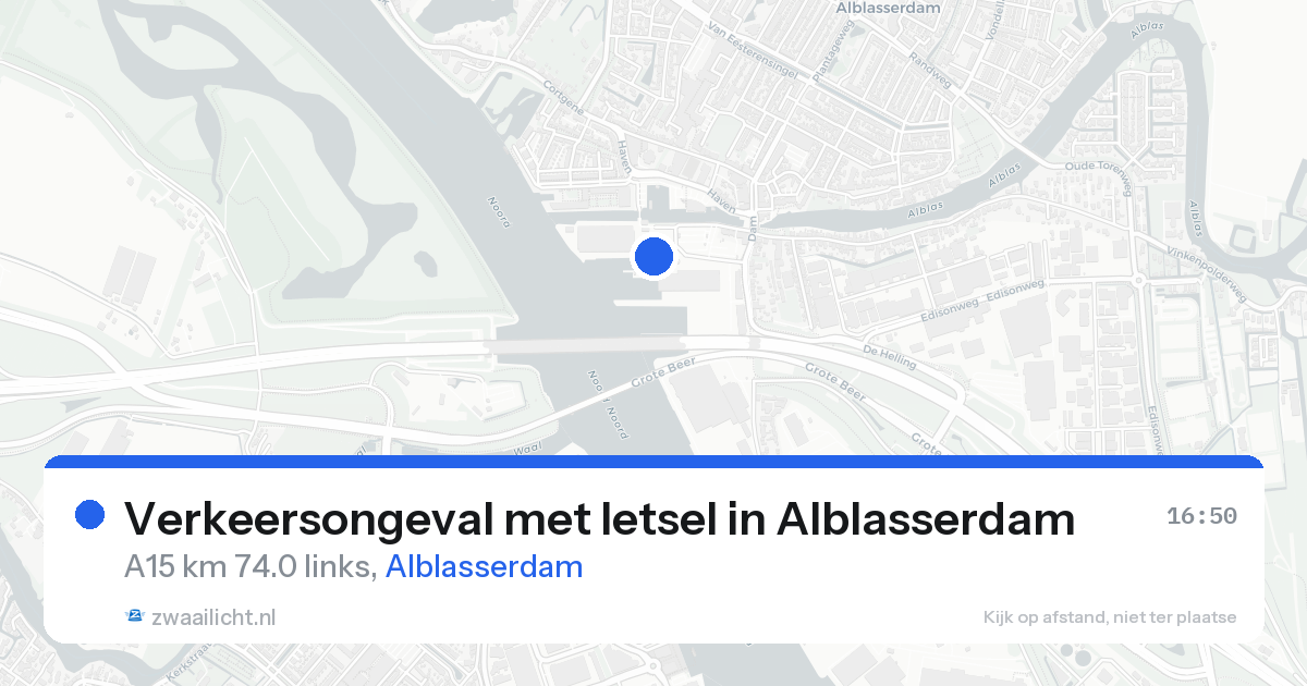 Verkeersongeval met letsel in Alblasserdam — 24 aug 2026