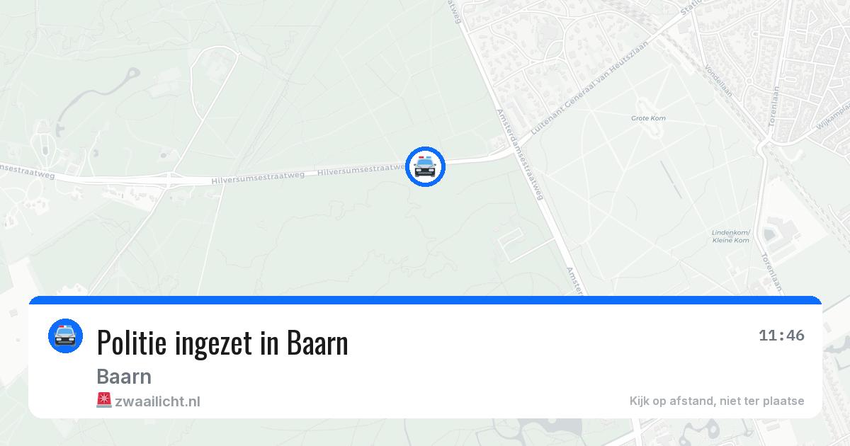 Politie ingezet in Baarn — 3 jul 2026 | 🚨 Zwaailicht.nl