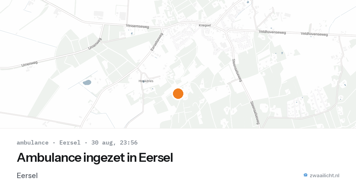 Ambulance ingezet in Eersel — 30 aug 2026