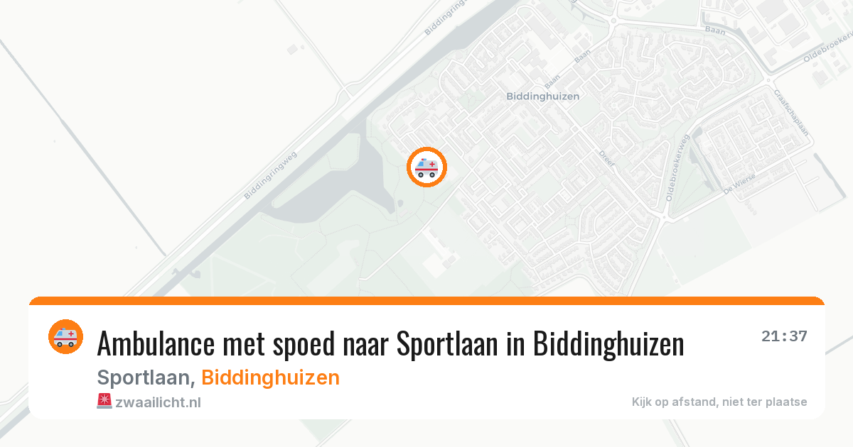 Ambulance met spoed naar Sportlaan in Biddinghuizen — 12 aug 2026