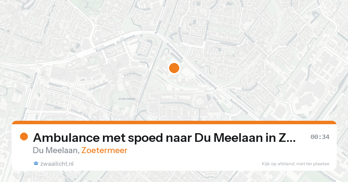 Ambulance met spoed naar Du Meelaan in Zoetermeer — 24 aug 2026