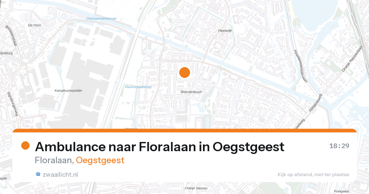 Ambulance naar Floralaan in Oegstgeest — 27 aug 2026