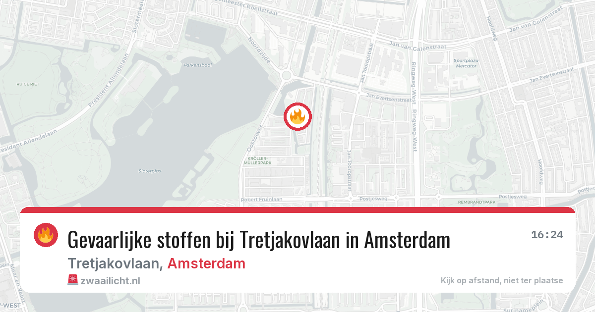Gevaarlijke stoffen bij Tretjakovlaan in Amsterdam — 25 jun 2026