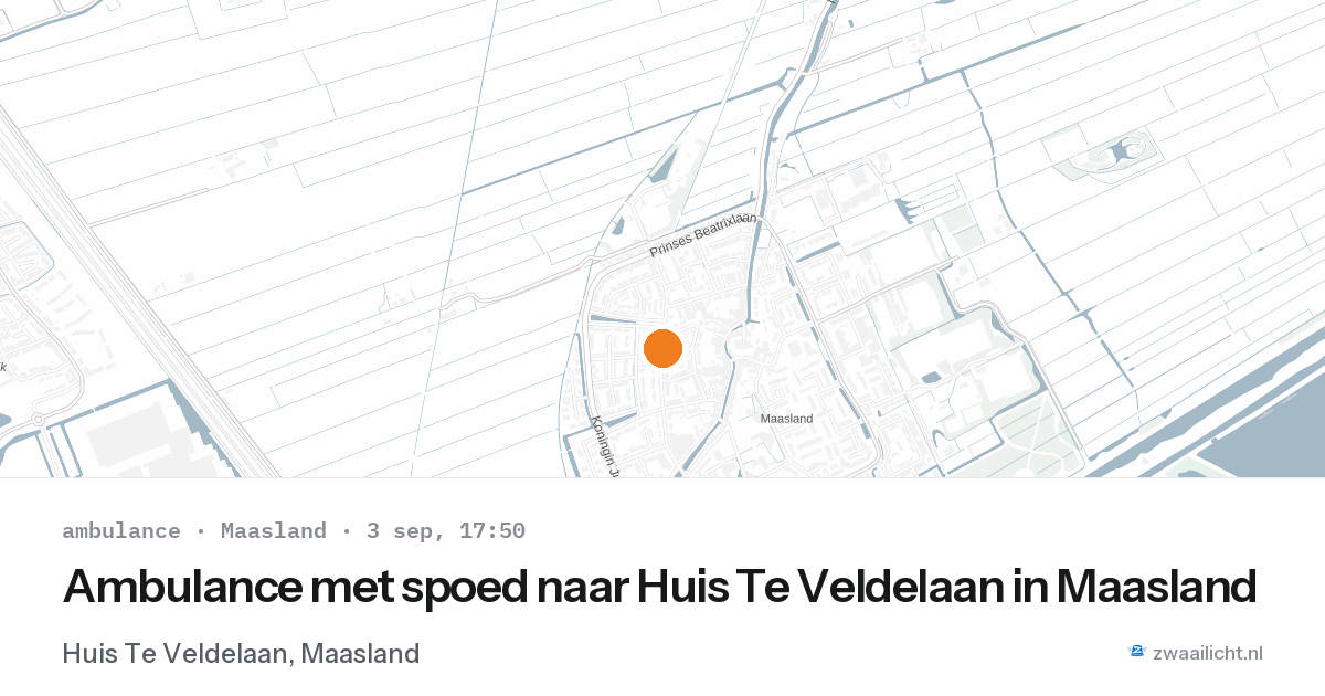 Ambulance met spoed naar Huis Te Veldelaan in Maasland — 3 sep 2026