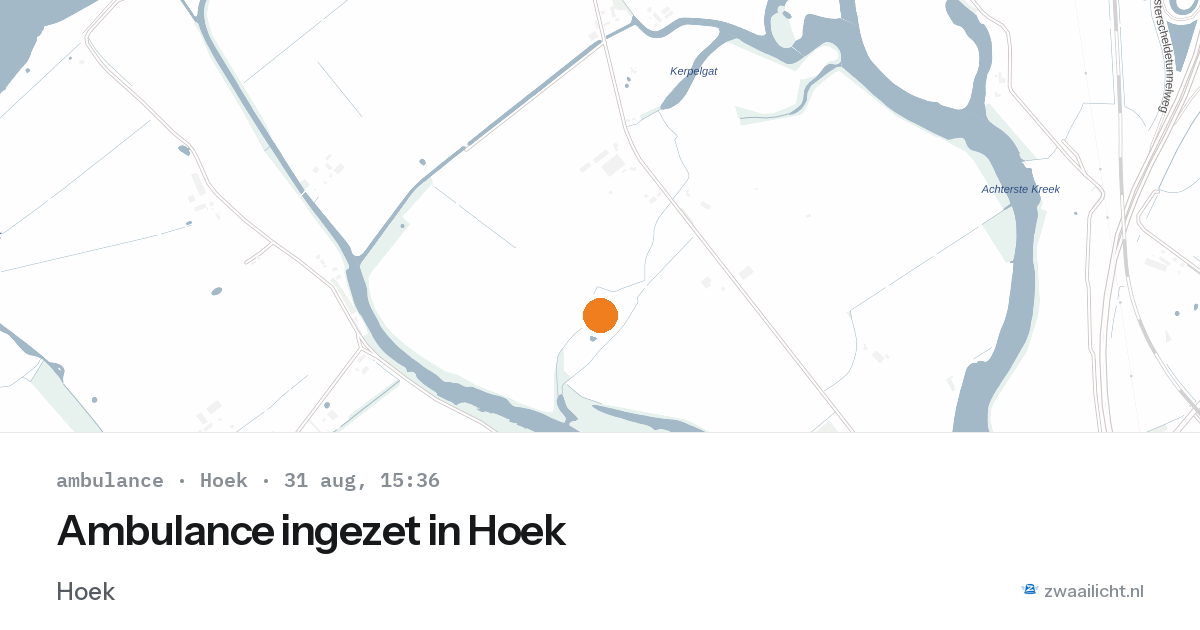 Ambulance ingezet in Hoek — 31 aug 2026