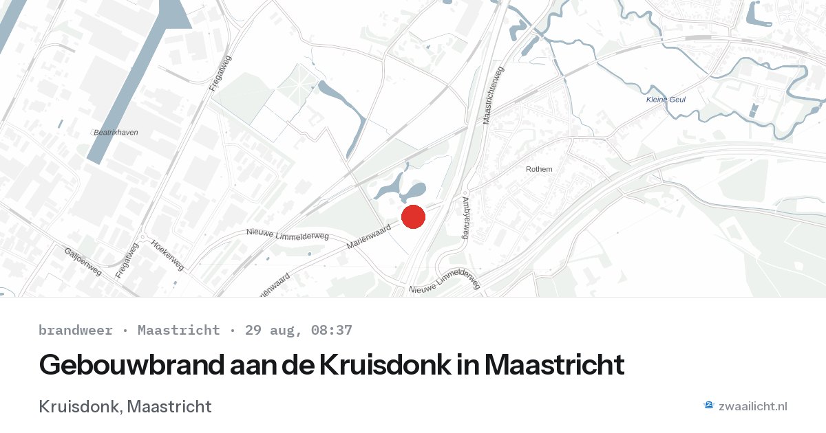 Gebouwbrand aan de Kruisdonk in Maastricht — 29 aug 2026