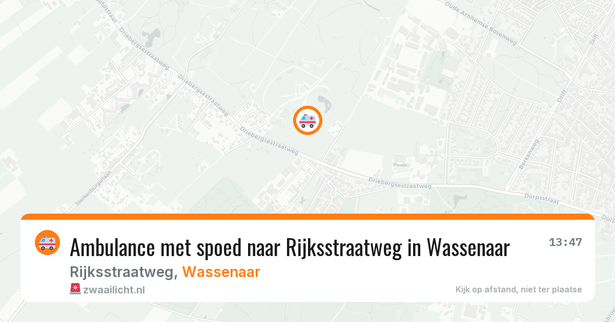 Ambulance met spoed naar Rijksstraatweg in Wassenaar — 17 jan 2026