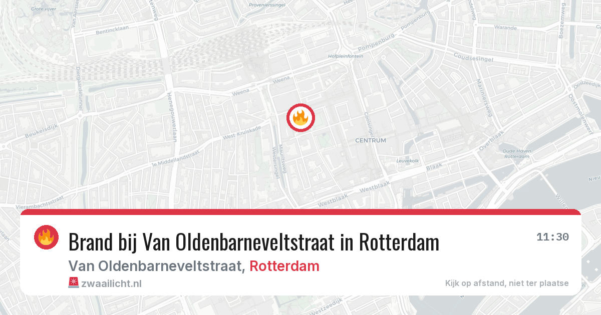 Brand bij Van Oldenbarneveltstraat in Rotterdam — 20 jun 2026