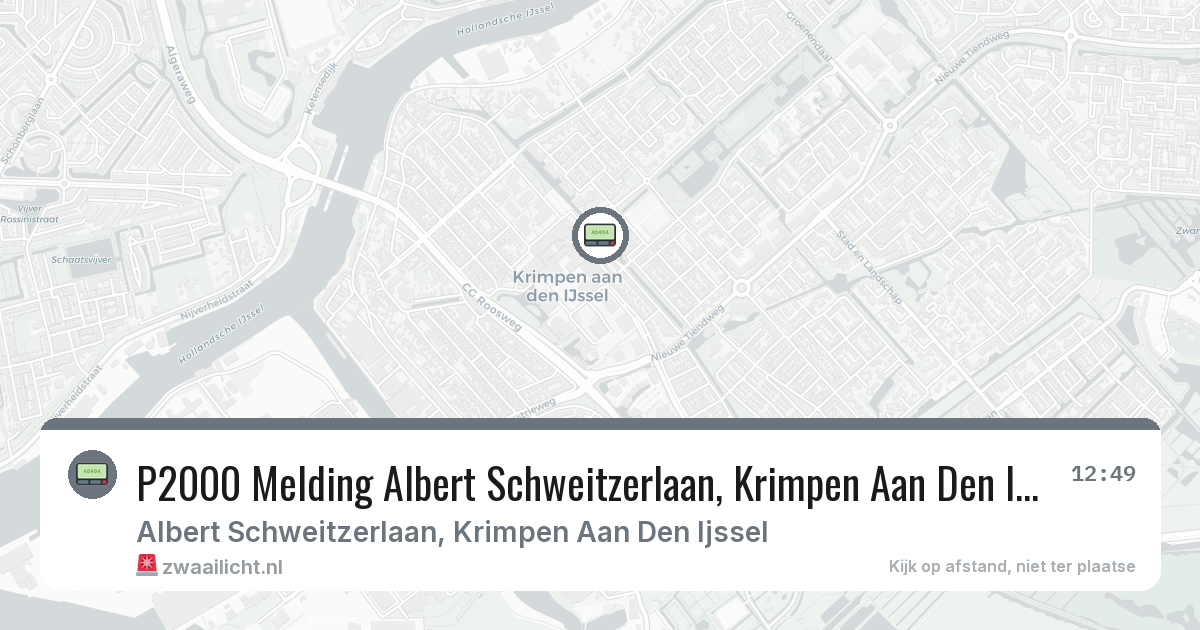 P2000 Melding Albert Schweitzerlaan, Krimpen Aan Den Ijssel — 29 jan 2026