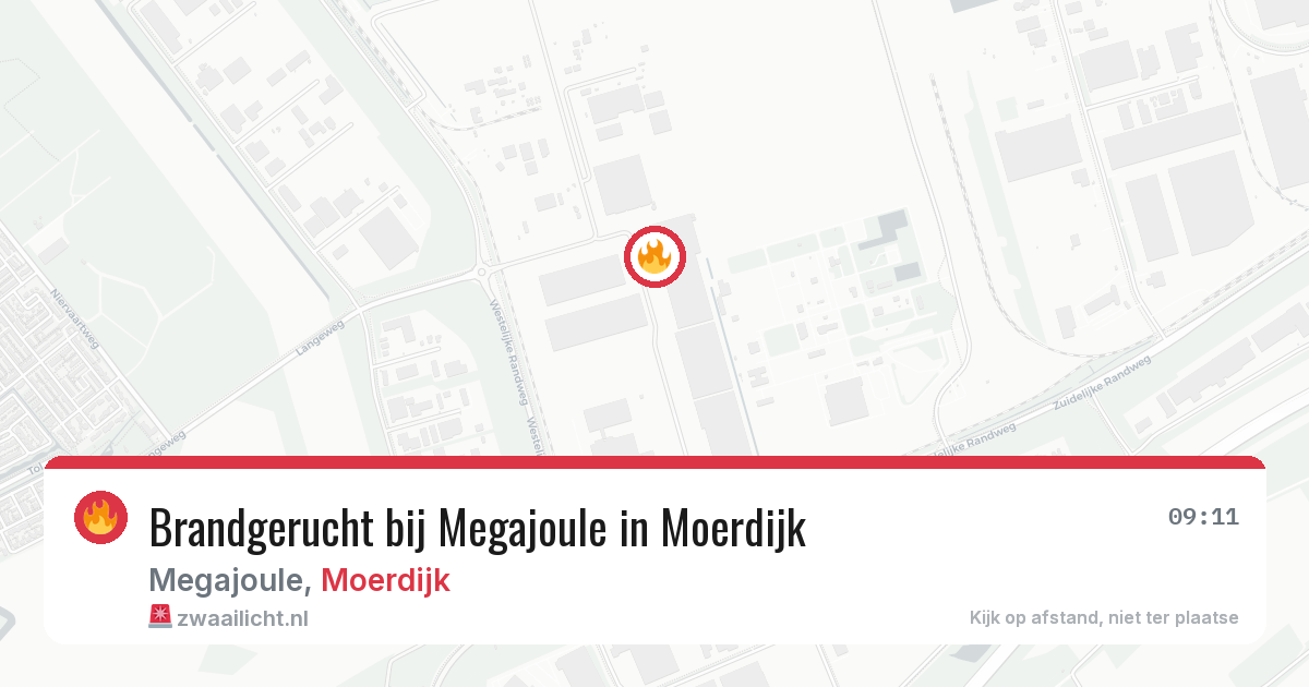 Brandgerucht bij Megajoule in Moerdijk — 6 jul 2026