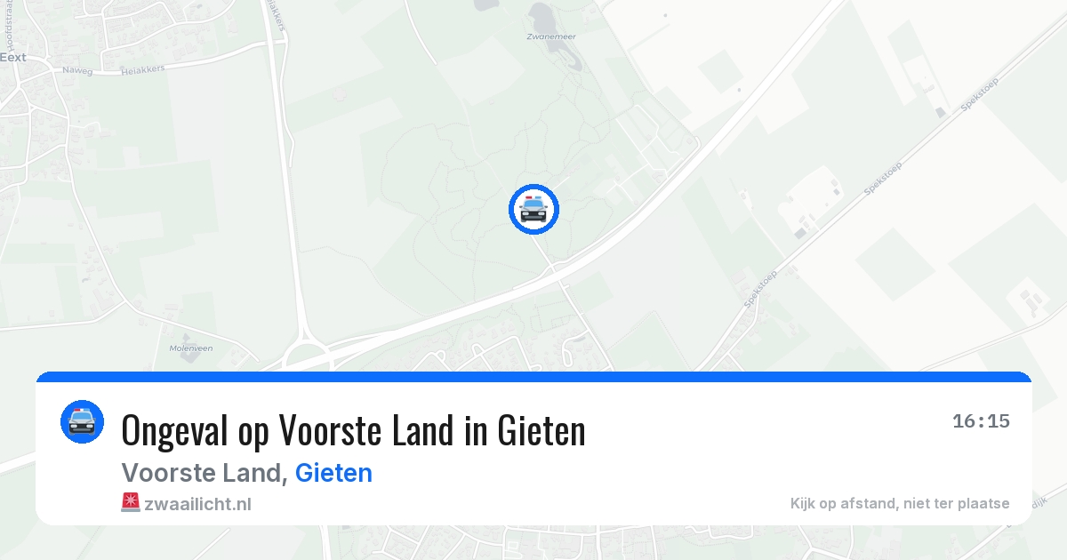 Ongeval op Voorste Land in Gieten — 20 jan 2026