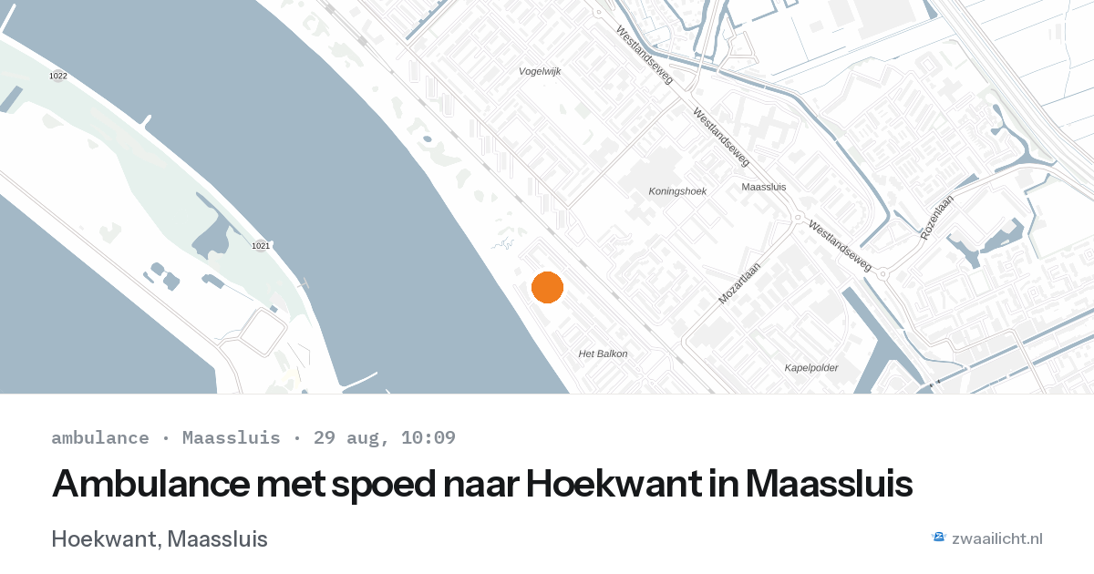 Ambulance met spoed naar Hoekwant in Maassluis — 29 aug 2026