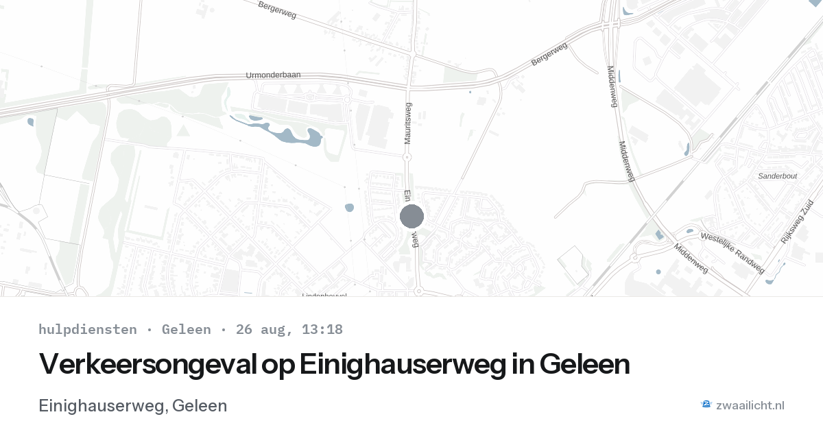 Verkeersongeval op Einighauserweg in Geleen — 26 aug 2026