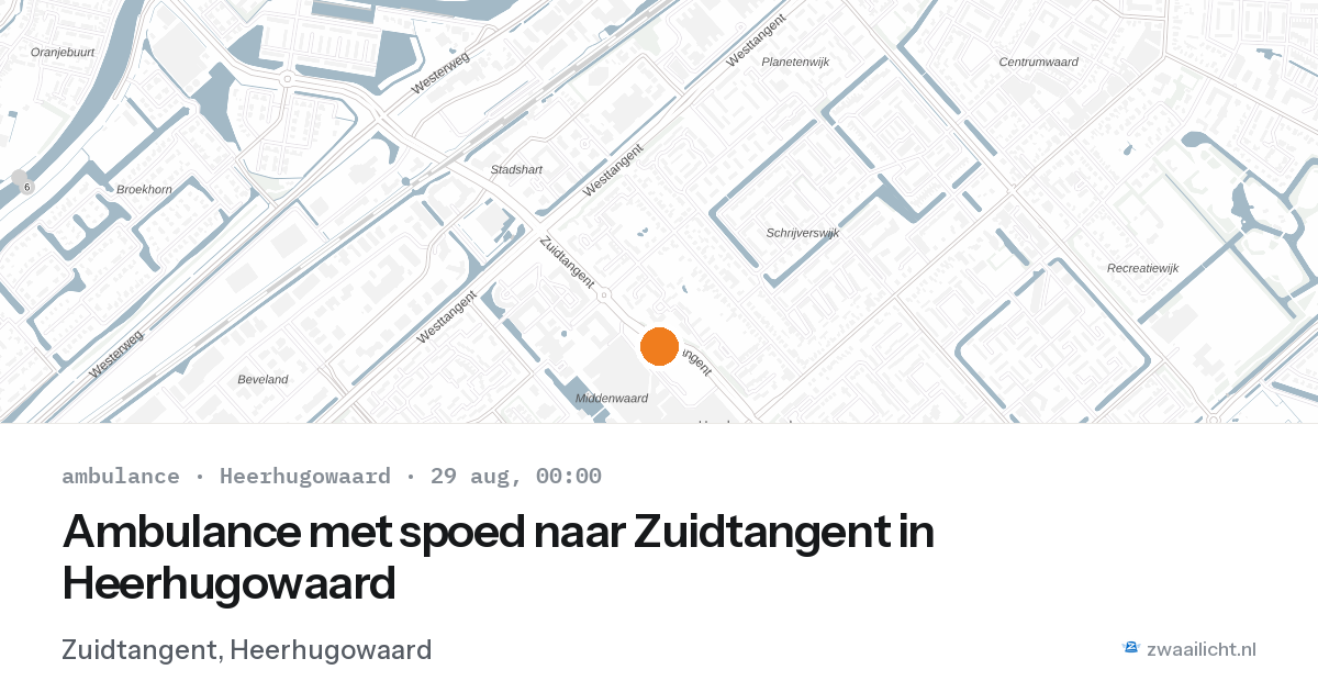Ambulance met spoed naar Zuidtangent in Heerhugowaard — 28 aug 2026