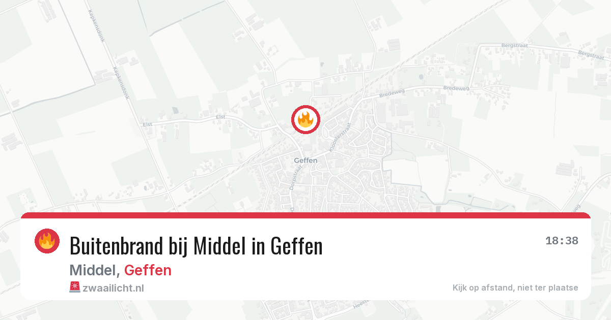 Buitenbrand bij Middel in Geffen — 20 jul 2026