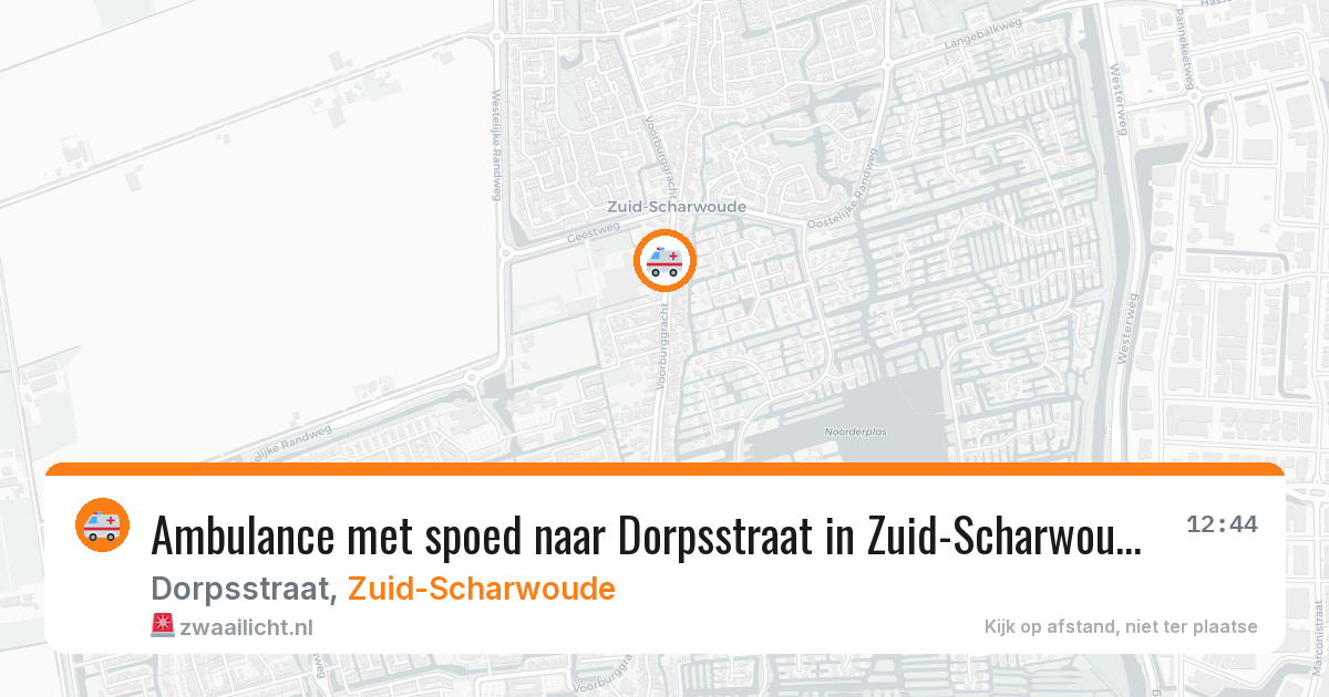 Ambulance met spoed naar Dorpsstraat in Zuid-Scharwoude — 16 jun 2026