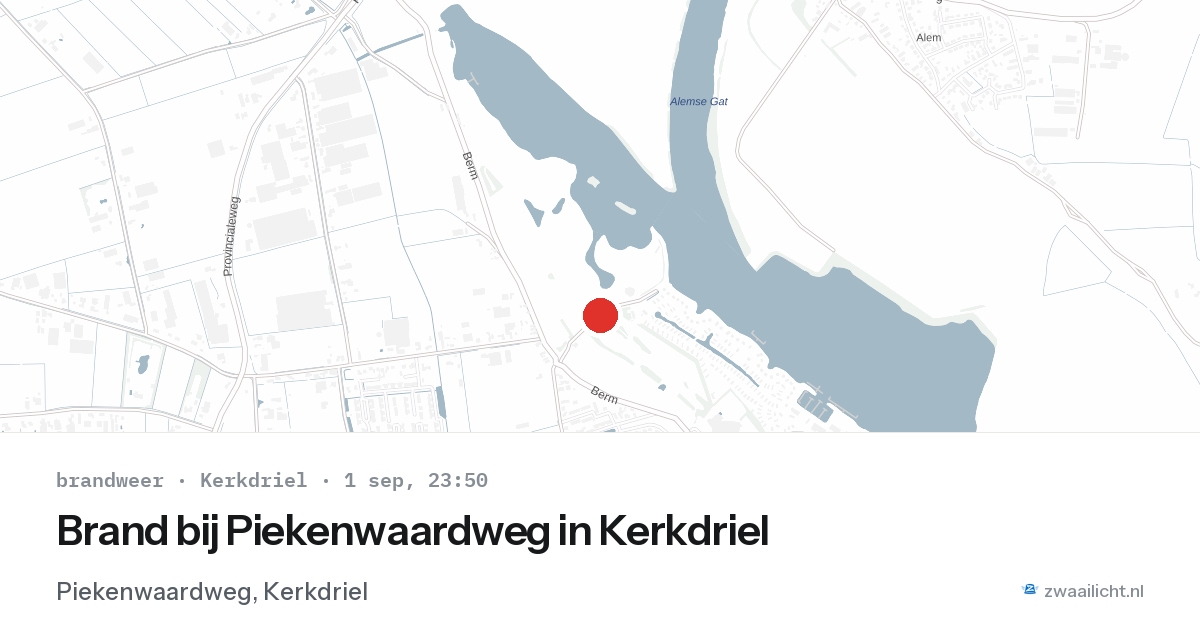 Brand bij Piekenwaardweg in Kerkdriel — 1 sep 2026