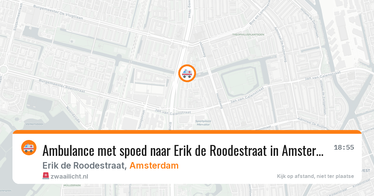 Ambulance met spoed naar Erik de Roodestraat in Amsterdam — 28 mrt 2026