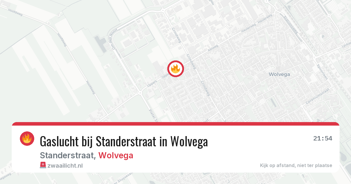 Gaslucht bij Standerstraat in Wolvega — 2 jun 2026