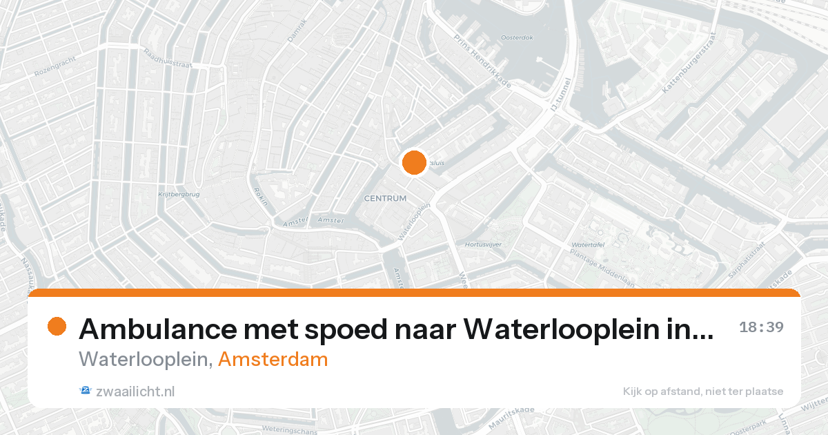 Ambulance met spoed naar Waterlooplein in Amsterdam — 24 aug 2026