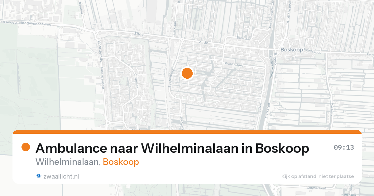 Ambulance naar Wilhelminalaan in Boskoop — 16 aug 2026