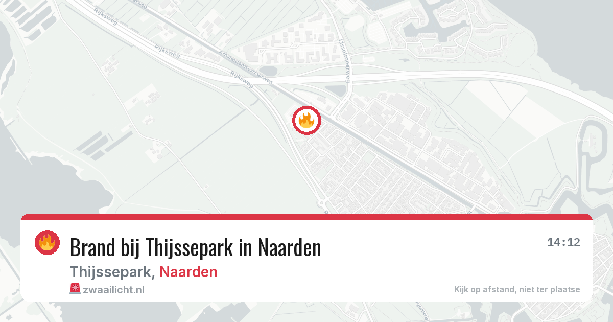 Brand bij Thijssepark in Naarden — 25 jun 2026