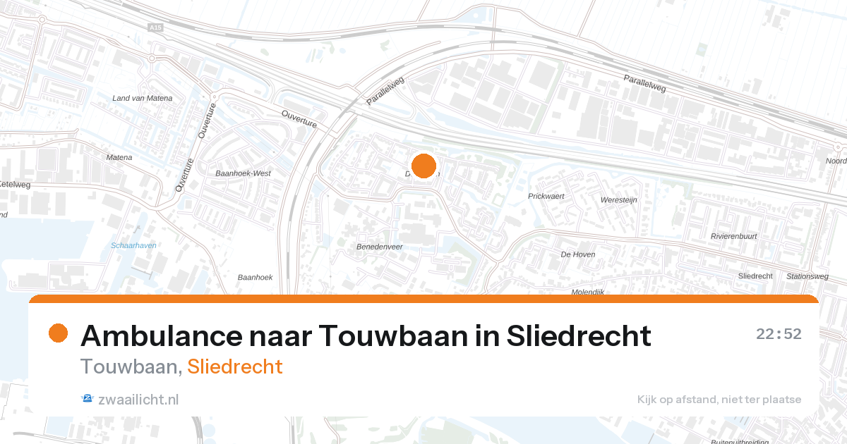 Ambulance naar Touwbaan in Sliedrecht — 14 jun 2026