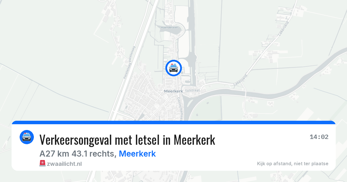 Verkeersongeval met letsel in Meerkerk — 8 aug 2026
