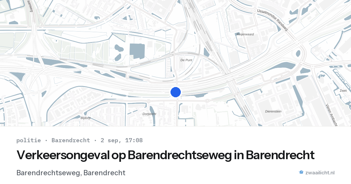 Verkeersongeval op Barendrechtseweg in Barendrecht — 2 sep 2026