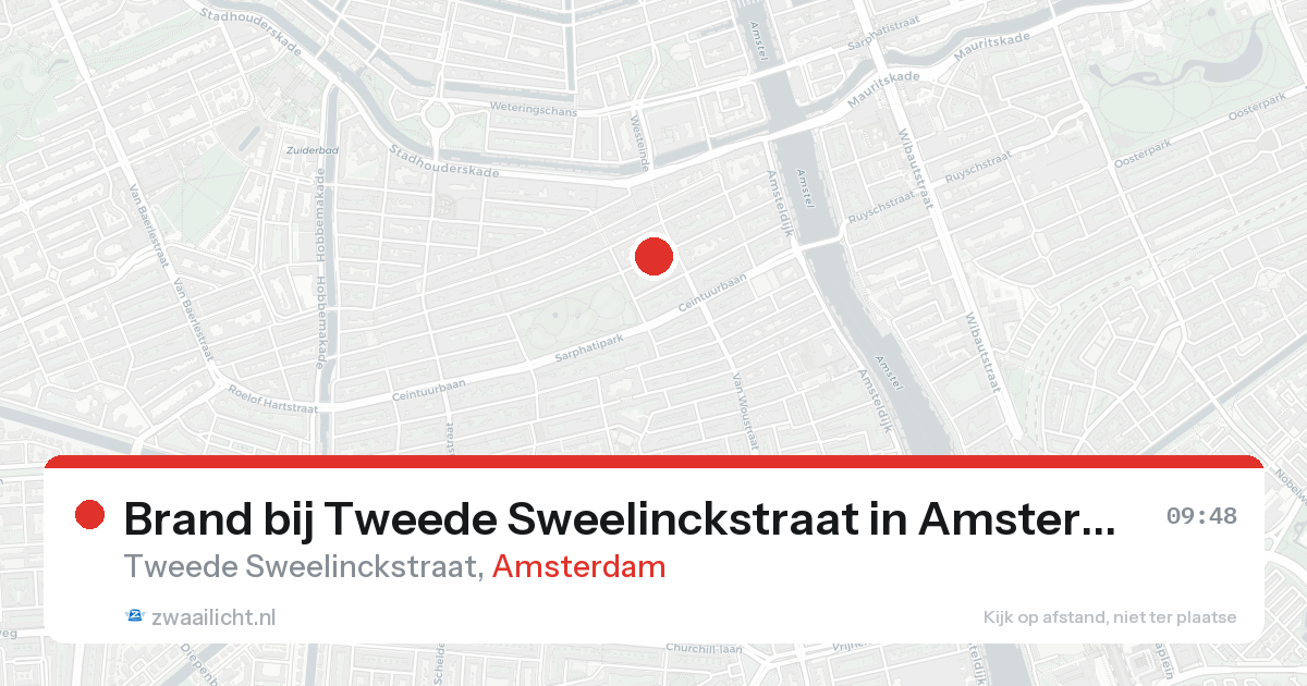 Brand bij Tweede Sweelinckstraat in Amsterdam — 21 aug 2026