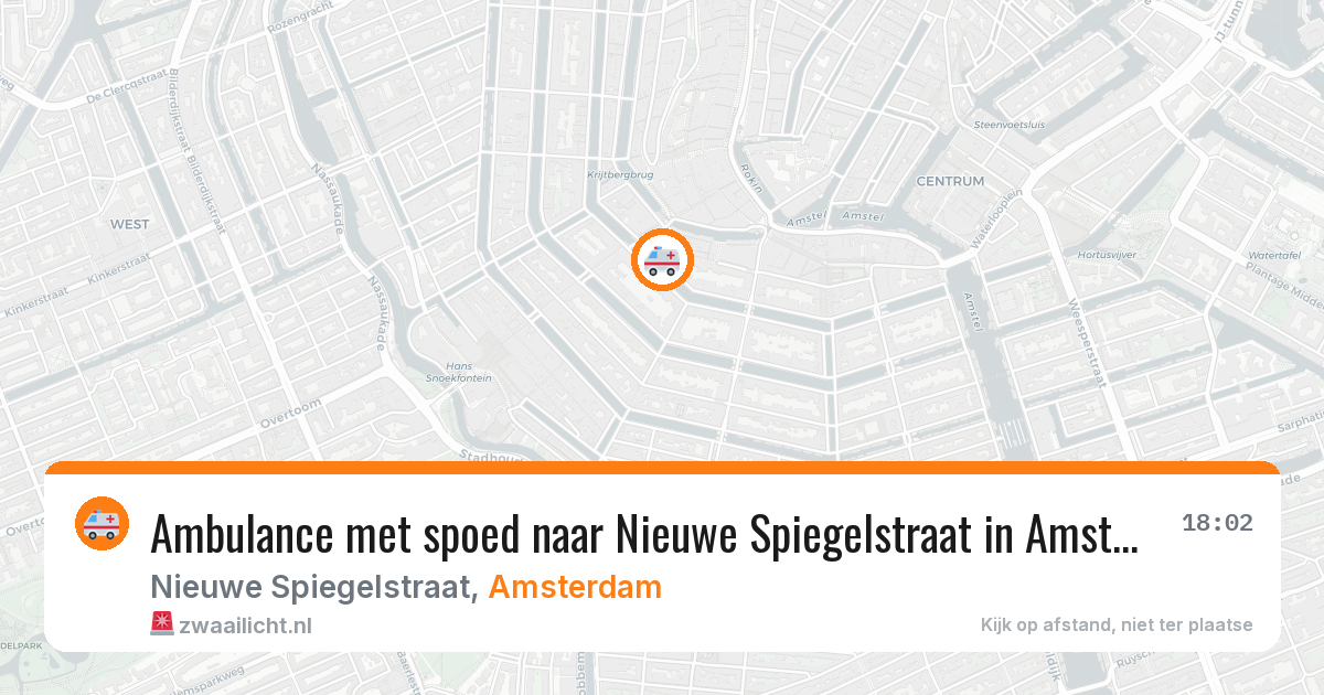Ambulance met spoed naar Nieuwe Spiegelstraat in Amsterdam — 8 jul 2026