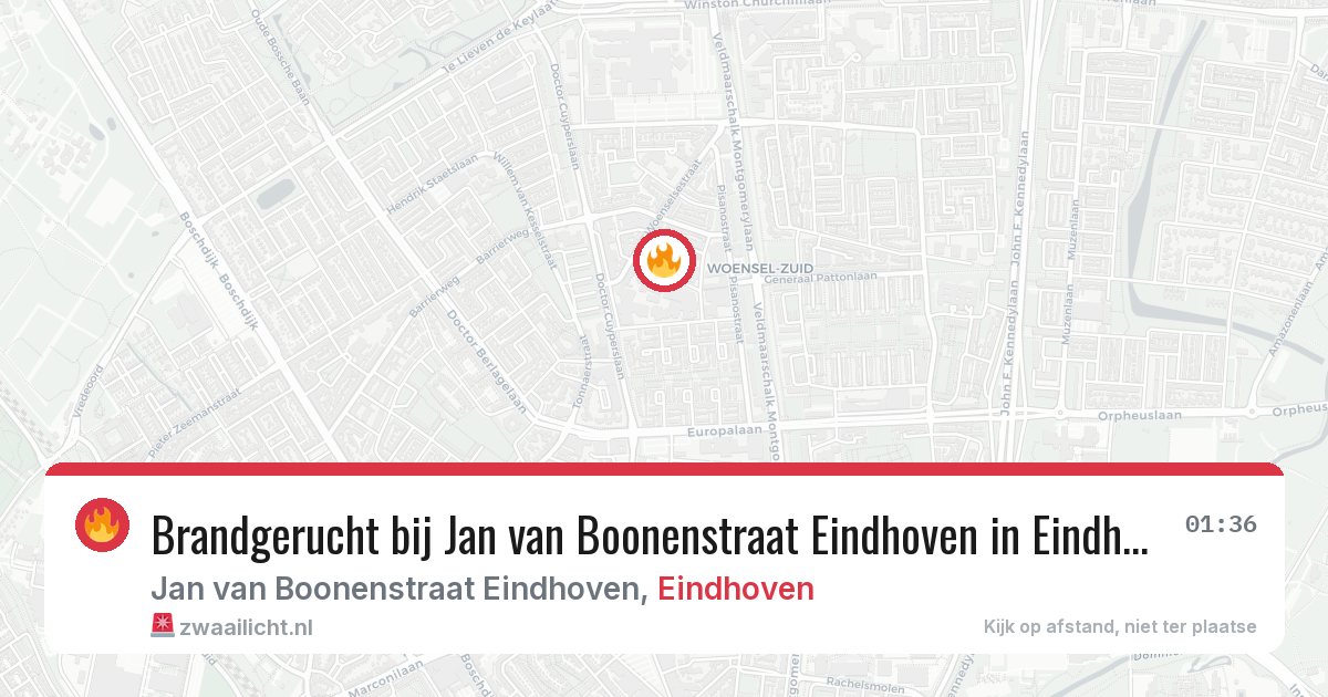 Brandgerucht bij Jan van Boonenstraat Eindhoven in Eindhoven — 11 aug 2026