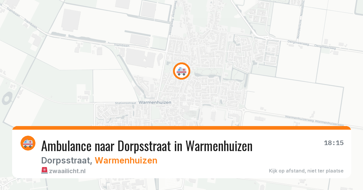 Ambulance naar Dorpsstraat in Warmenhuizen — 12 aug 2026