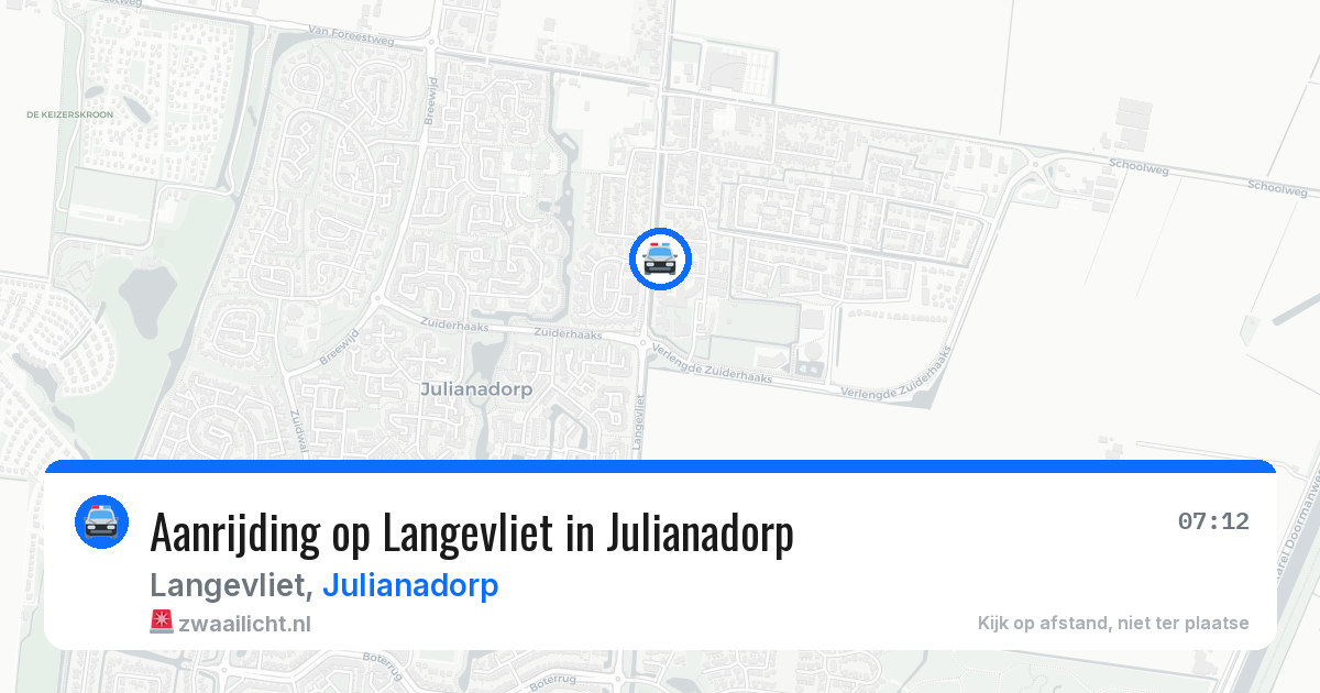 Aanrijding op Langevliet in Julianadorp — 22 jun 2026