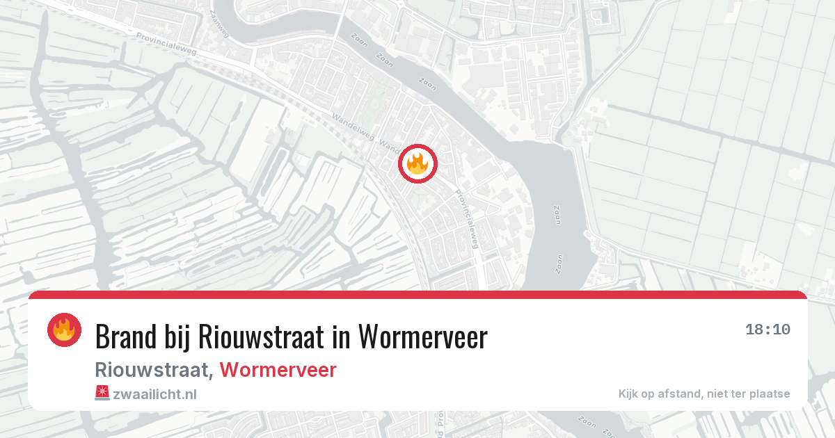 Brand bij Riouwstraat in Wormerveer — 11 aug 2026
