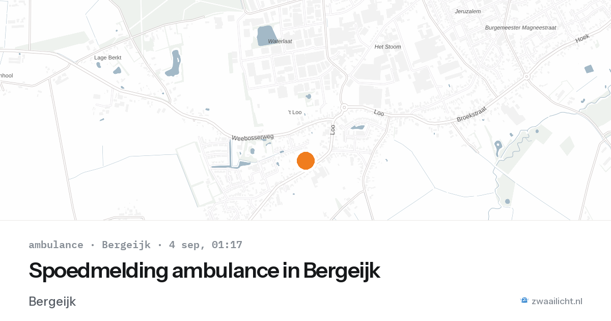 Spoedmelding ambulance in Bergeijk — 3 sep 2026