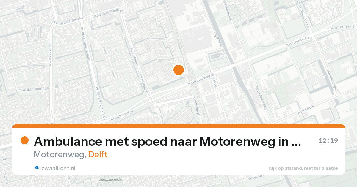 Ambulance met spoed naar Motorenweg in Delft — 19 aug 2026