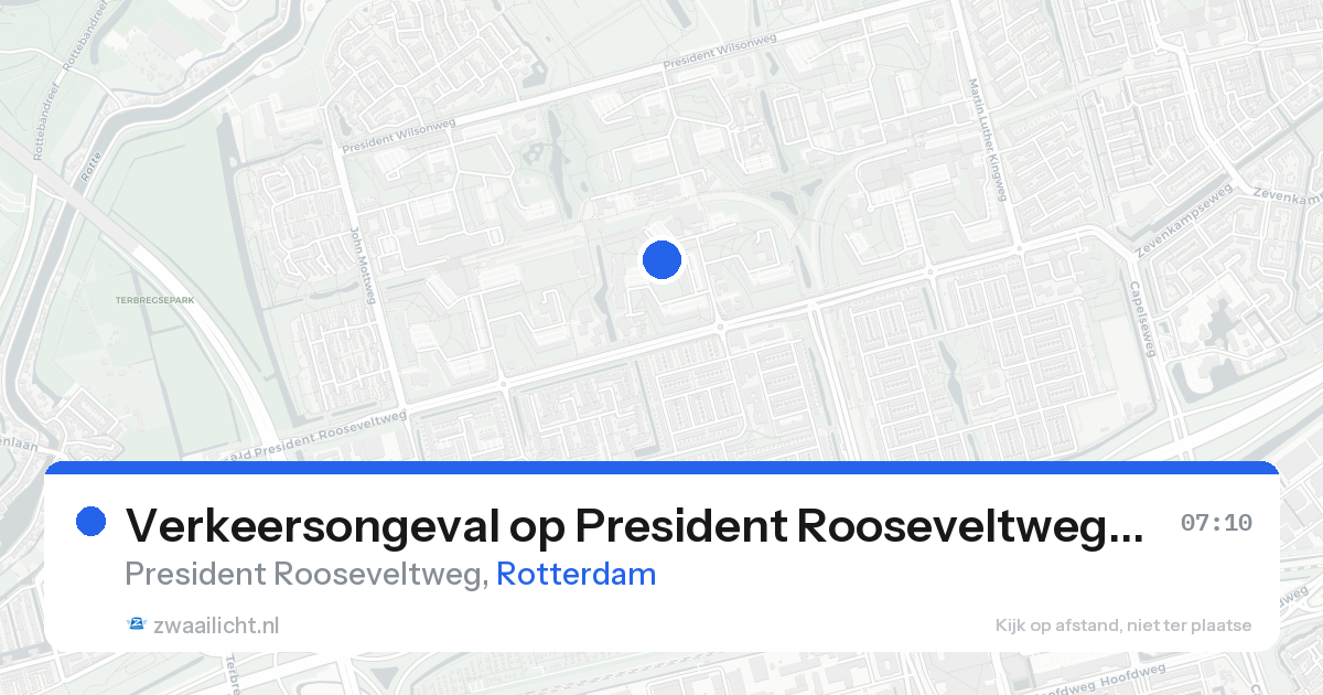 Verkeersongeval op President Rooseveltweg in Rotterdam — 16 aug 2026