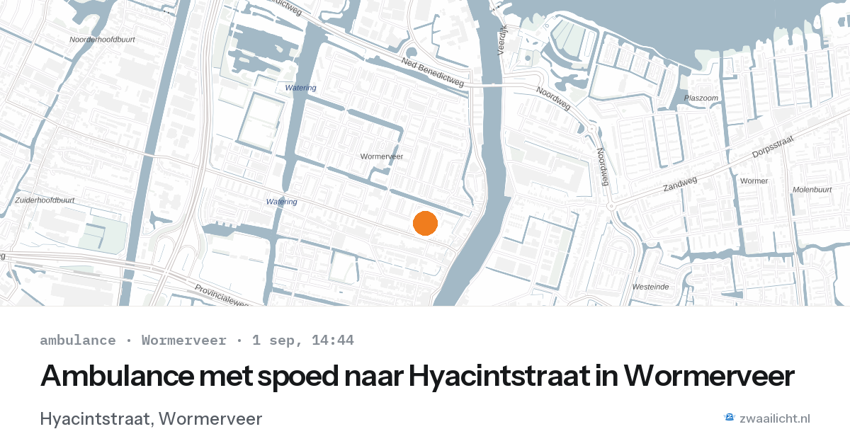 Ambulance met spoed naar Hyacintstraat in Wormerveer — 1 sep 2026