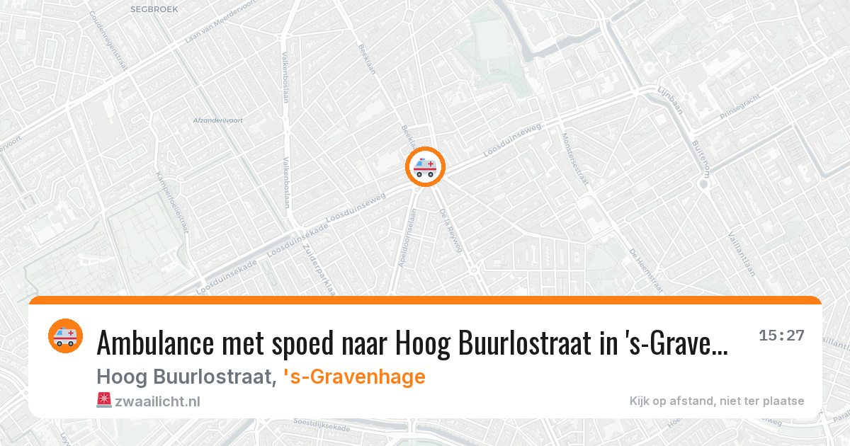 Ambulance met spoed naar Hoog Buurlostraat in 's-Gravenhage — 25 mei 2026