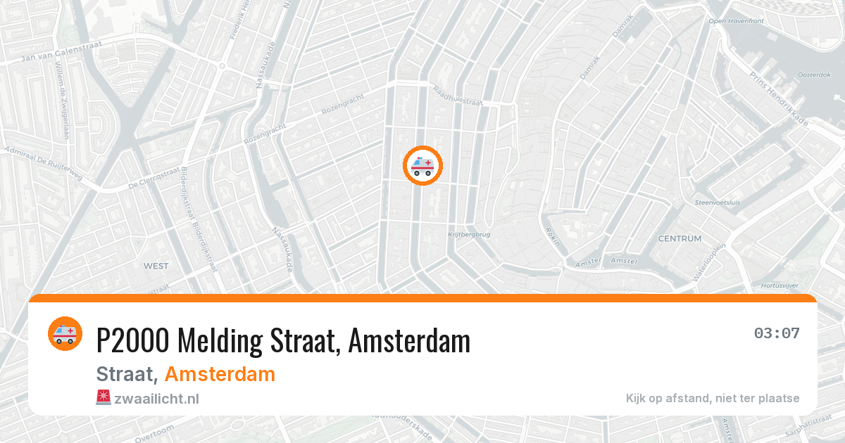 P2000 Melding Straat, Amsterdam — 8 jul 2026