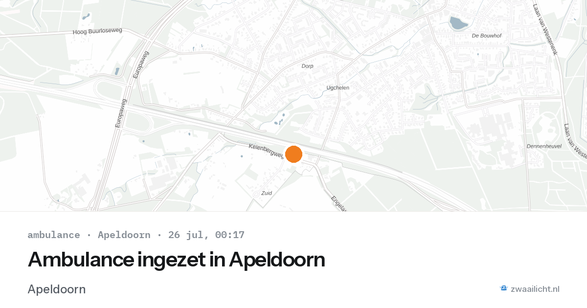 Ambulance ingezet in Apeldoorn — 25 jul 2026
