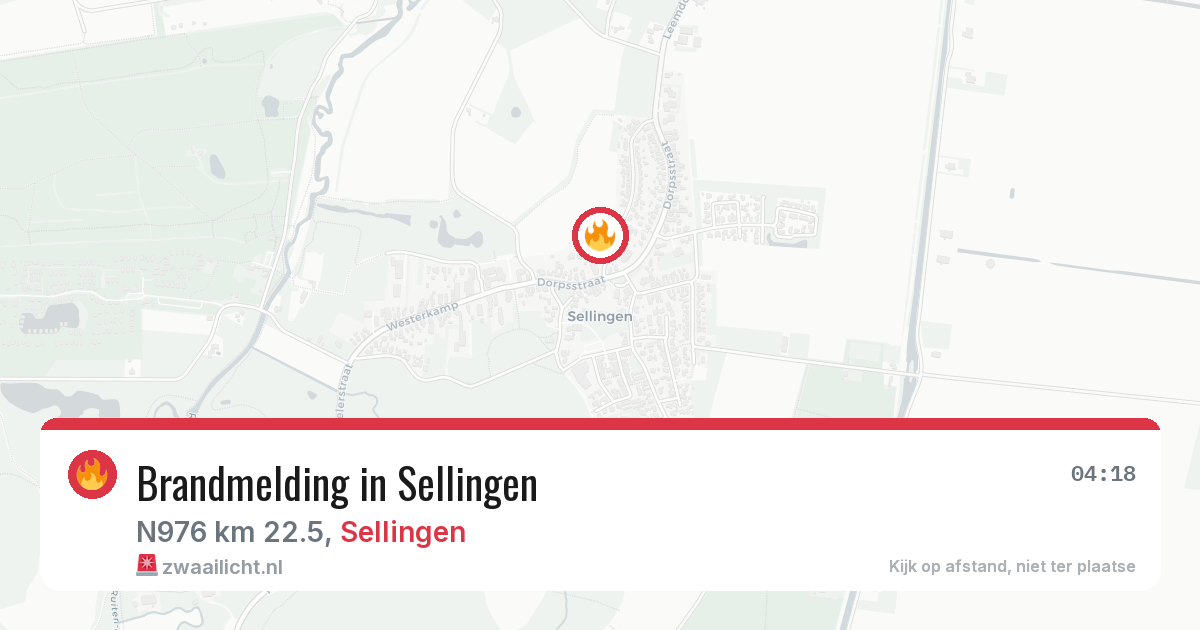 Brandmelding in Sellingen — 20 jun 2026