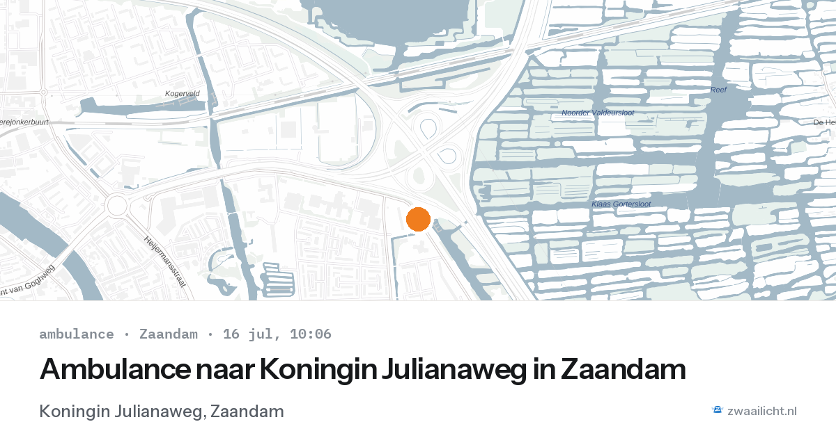 Ambulance naar Koningin Julianaweg in Zaandam — 16 jul 2026