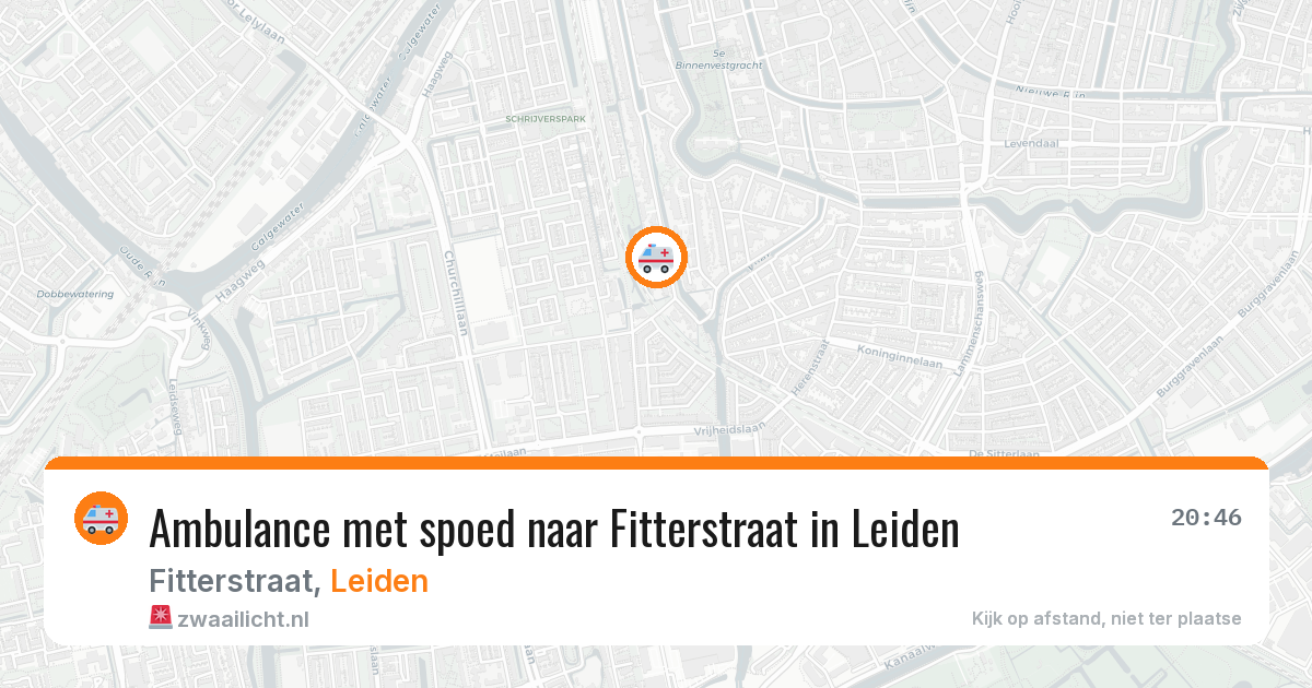 Ambulance met spoed naar Fitterstraat in Leiden — 27 jun 2026
